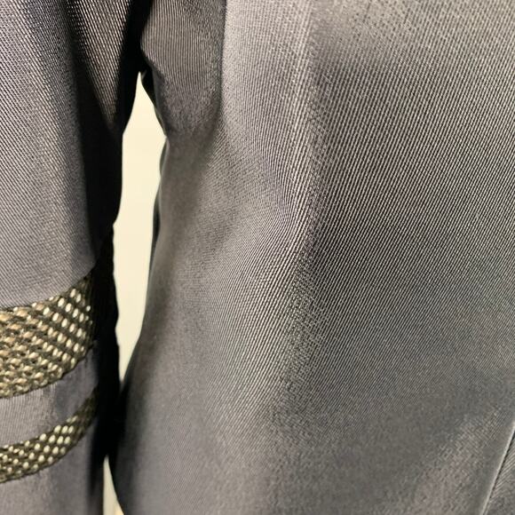 FENDI Fall 2014 Size 6 Navy Green Polyamide Blend Patchwork Back Zip Casual Top - Picture 9 of 13